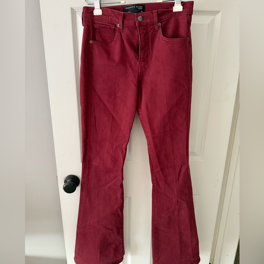 Veronica Beard red flare jeans! Size 28! Like new!